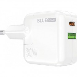 Incarcator retea BLUE Power BC111A 30W/3A  1xUSB-A & 1xUSB-C White