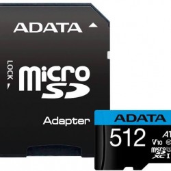 Card de Memorie MicroSDXC Adata 512GB citire 100 MB/s, scriere 25 MB/s, clasa de viteza 10