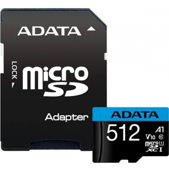 Card de Memorie MicroSDXC Adata 512GB citire 100 MB/s, scriere 25 MB/s, clasa de viteza 10