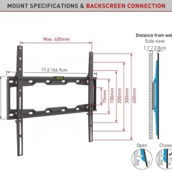Suport TV de perete, Barkan E302+.B, Fix, 19