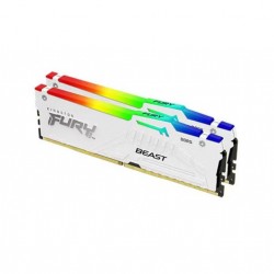 Memorie RAM Kingston DDR5 64GB 6000Mhz CL36 1.35V Dual Channel Kit Fury Beast White RGB EXPO
