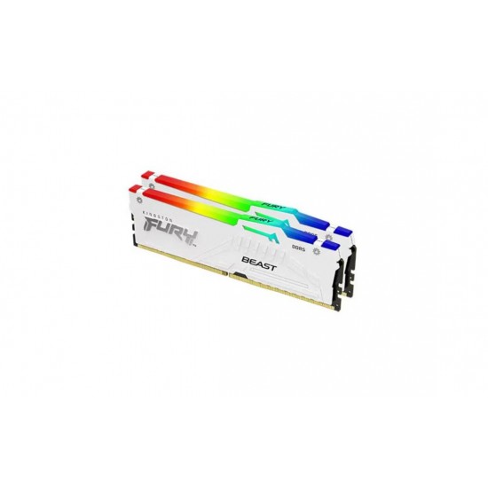 Memorie RAM Kingston DDR5 64GB 6000Mhz CL36 1.35V Dual Channel Kit Fury Beast White RGB EXPO