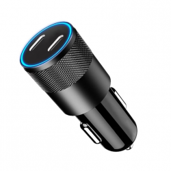 Incarcator auto Lemontti fast Charge Type-C PD,60W, USB-C 30W, USB-C 30W, incarcare rapida pe ambele porturi, intrare: DC 12V-24V, iesire: C1 5V/3A, 9V/3A, 12V/2.5A, iesire: C2  5V/3A, 9V/3A, 12V/2.5ANegru