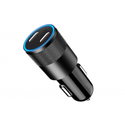 Incarcator auto Lemontti fast Charge Type-C PD,60W, USB-C 30W, USB-C 30W, incarcare rapida pe ambele porturi, intrare: DC 12V-24V, iesire: C1 5V/3A, 9V/3A, 12V/2.5A, iesire: C2  5V/3A, 9V/3A, 12V/2.5ANegru