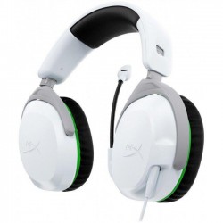 Casti gaming cu fir HyperX CloudX Stinger 2 Xbox/PC, jack 3,5mm pentru conectare direct la controller, drivere 50mm, slidere gradate, microfon cu noise cancelling, spuma cu memorie, alb