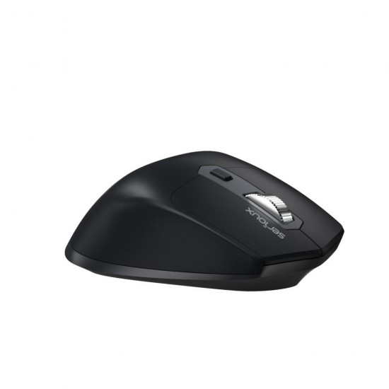 Mouse Serioux Apex 166 Wireless reincarcabil USB-C, Negru, senzor: Optic, DPI: 800/ 1200/1600/ 2400, conexiune: Dongle USB 2,4 GHz, banda de frecventa: 2,4 GHz, click silentios, design ergonomic, baterie integrată litiu de 500 mAh, cerințe OS: Win, Mac, V