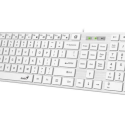 Tastatura Genius SlimStar 126 cu fir, USB, multimedia, 104 taste + 12 taste multimedia, alb