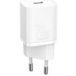 INCARCATOR retea Baseus Super Si, Quick Charge 20W, 1 x USB Type-C 5V/3A, alb