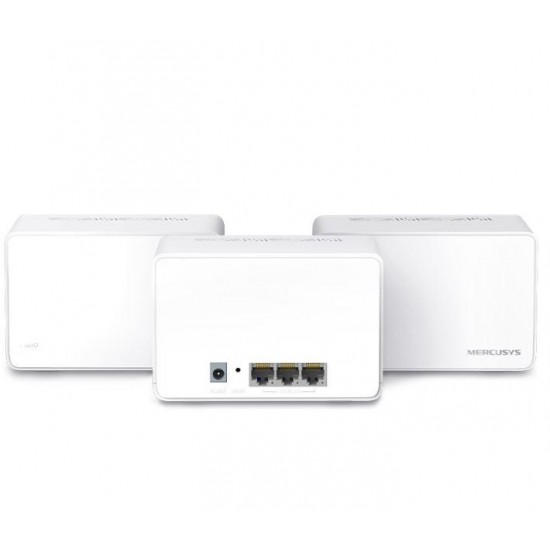 Mercusys AX3000 Whole Home Wi-Fi system HALO H80X(3-PACK),wi-fi 6 Dual-Band, Standarde Wireless: IEEE 802.11ax/ac/n/a 5 GHz, IEEE 802.11ax/n/b/g 2.4 GHz, viteza wireless: 2402 Mbps on 5 GHz, 574 Mbps on 2.4 GHz, Securitate wireless: WPA-PSK/WPA2-PSK/WPA3,