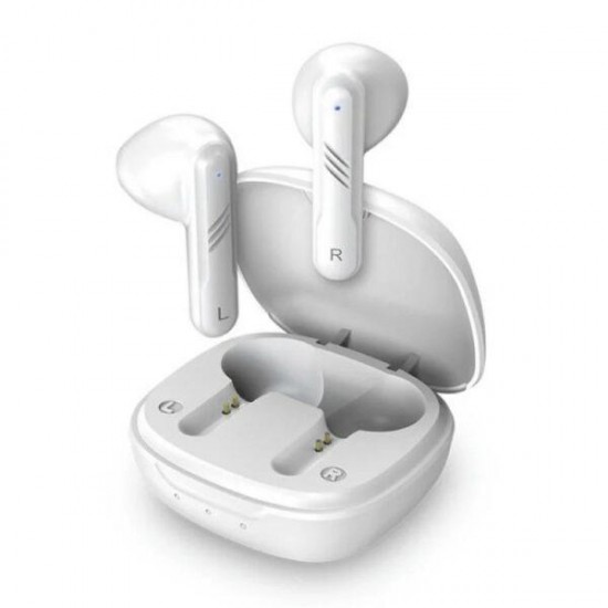 Casti Genius HS-M905BT, TWS, wireless, intraauriculare - butoni, pt smartphone, microfon pe casca, conectare prin Bluetooth 5.3, alb, USB-C