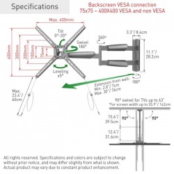Suport TV perete pentru exterior Barkan 4move OD XLong, pentru display-uri cu diagonala 13