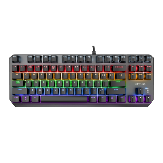 Tastatura Trust GXT834 Callaz Tenkeyless cu fir mecanica, negru