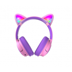 PowerLocus Casti pentru copii, Wireless, Bobo Cat Ears, Purple/Pink