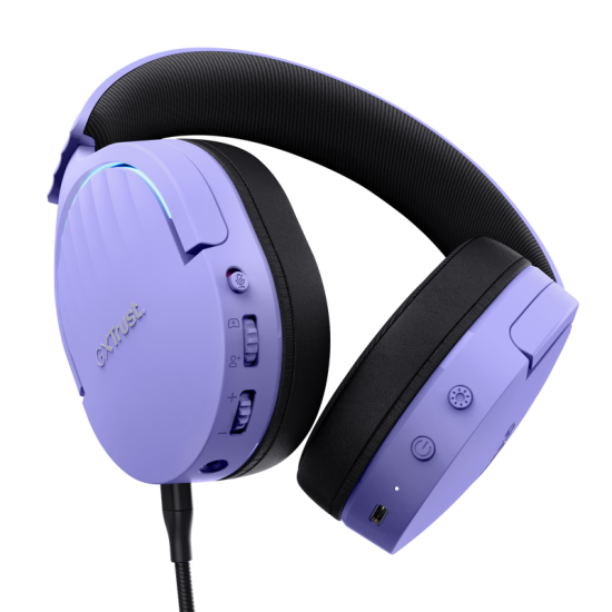 Casti gaming TrustGXT 491P Fayzo cu fir, interfata USB 2.0, frecventa de raspuns 20 Hz - 20.000 Hz, sensivitate 100 dB, mov