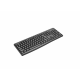 Tastatură wireless 2.4G Tastatură: cu rând independent de taste multimedia Mod: 2.4G Număr taste: 104 + 9 taste rapide Material: ABS Culoare: Negru Chipset: Huntersun Aspect: Orice aspect disponibil Tip interfață: USB Dimensiune: 442*152*25mm ; 440g Bater