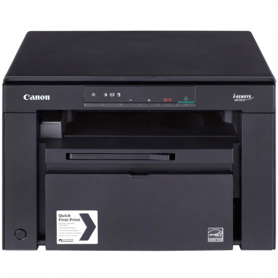 Multifunctional laser mono Canon MF3010 + 2X CRG725 incluse in pachet,dimensiune A4 (Printare, Copiere, Scanare), viteza 18ppm, rezolutie max1200x600dpi, memorie 64MB RAM, alimentare hartie 150 coli, limbaj deprintare UFRII-LT, scan: flatbed, color, max 6