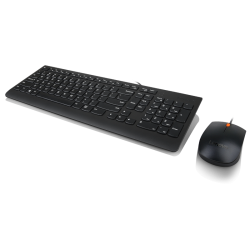 Lenovo 300 USB Combo Keyboard & Mouse, Senzor mouse: Optic, Rezolutie (dpi): 1600 dpi, Tipul conexiunii: USB, Lungime/Tip cablu: 1.80m, Culoare: Negru, Dimensiune: Mouse - 34 mm (1,33 inchi), tastatură - 20 mm x Mouse - 63 mm (2,44 inchi), tastatură - 424