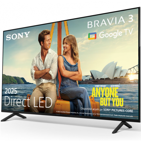 Televizor Sony BRAVIA 3 LED 55S35, 139 cm, Smart Google TV, 4K Ultra HD, Clasa F