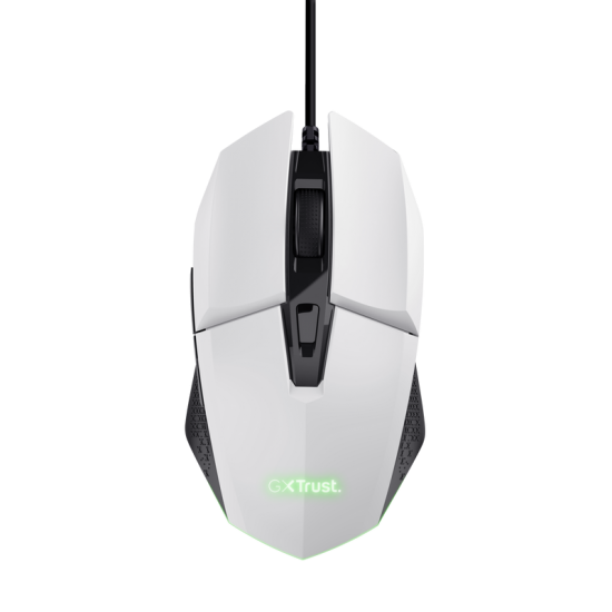 Mouse Trust GXT110W Felox cu fir, rezolutie maxima 6400 DPI, alb