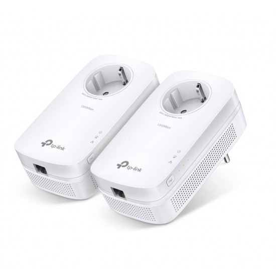 TP-Link AV1200 Gigabit Passthrough Powerline Starter Kit, TL-PA8010PKIT, HomePlug AV2, HomePlug AV, IEEE1901, IEEE802.3, IEEE802.3u,IEEE802.3ab, 1*Gigabit Ethernet Port, Power Socket, Pair Button, PWR,PLC, ETH