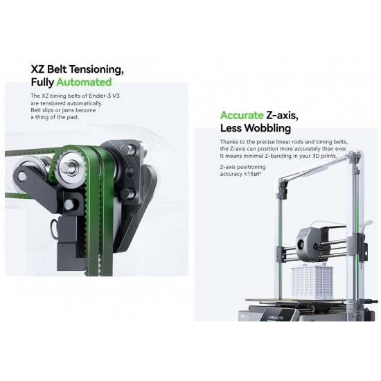 CREALITY ENDER-3 V3 3D PRINTER, Tehnologie: FDM, Volum printare: 220*220*250mm, Dimensiuni imprimanta: 358*374*498mm, 7.83kg, Viteza printare: ≤600mm/s, Acuratete: ±0.2mm, Inaltime strat: 0.1-0.35mm, Diametru filament: 1.75mm, transfer fisiere: USB drive CREALITY ENDER-3 V3 3D PRINTER, Tehnologie: FDM, Volum printare: 220*220*250mm, Dimensiuni imprimanta: 358*374*498mm, 7.83kg, Viteza printare: ≤600mm/s, Acuratete: ±0.2mm, Inaltime strat: 0.1-0.35mm, Diametru filament: 1.75mm, transfer fisiere: USB drive