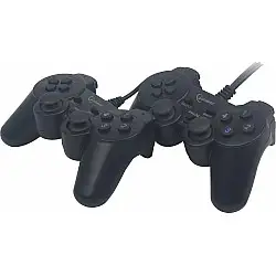 GAMEPAD cu fir GEMBIRD, 2x console, PC, USB, negru, 