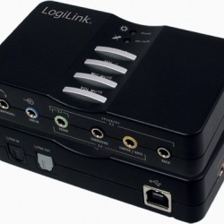 PLACA de SUNET Logilink, extern, 7.1, interfata USB 2.0, conectori 3.5 mm jack x 5, S/PDIF, 