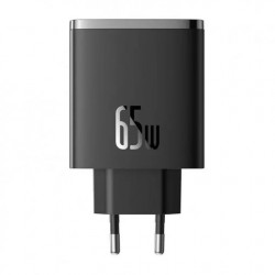INCARCATOR RETEA Baseus Cube Pro, Quick Charge 65W, 2 x USB Type-C Output 5V/3A, 1 x USB, negru 