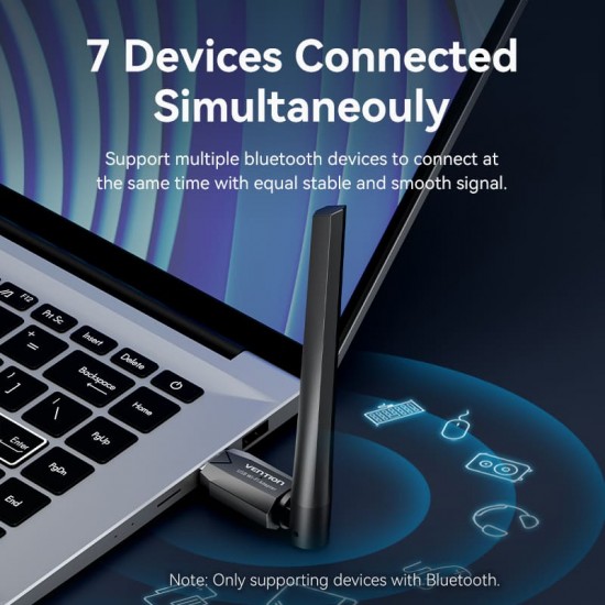 Adaptor retea Vention, extern, wireless, 2.4GHz, 5GHz, antena externa 6 dBi, IEEE 802.11a/b/g/n/ac, WIFI AC650, negru, 