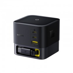 INCARCATOR retea Baseus Super GaN, Quick Charge 100W, 3 x USB Type-C, 1 x USB, negru 