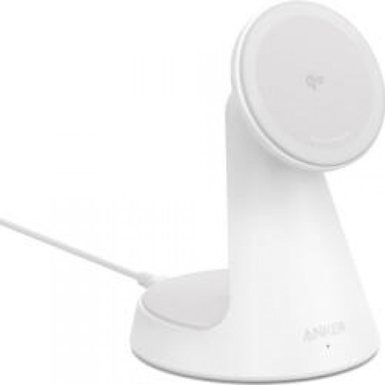 Incarcator wireless Anker MagGo Stand Qi2 360 15W, pentru iPhone 16/15/14/13/12, Alb Incarcator wireless Anker MagGo Stand Qi2 360 15W, pentru iPhone 16/15/14/13/12, Alb