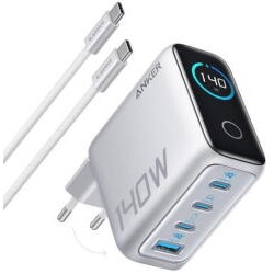 Alimentator retea Anker, 140W, fast charge, 3 x USB-C, 1 x USB-A, argintiu, 