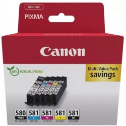 Combo-Pack Original Canon CMYKPB, PGI-580/CLI-581 VP, pentru Pixma TR7550|TR8550|TS6150|TS6250|TS705|TS8150|TS8250|TS9150|TS9155|TS9550, , (timbru verde 0.60 lei), 