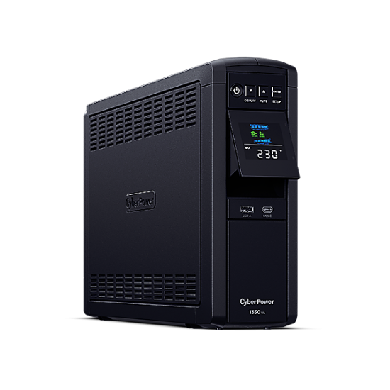 UPS CYBER POWER Line Int. cu Sinusoida Pura,tower,1350VA/  780W AVR,6xShucko,LCD,2x 12V/7Ah,Backup 2-9min,incarc.8h,USB,RS232,RJ45,GreenP,seria CP 