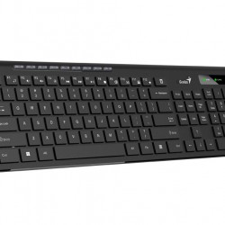 TASTATURA GENIUS wireless, multimedia, 104 taste + 12 taste multimedia, design ergonomic, USB, negru, 