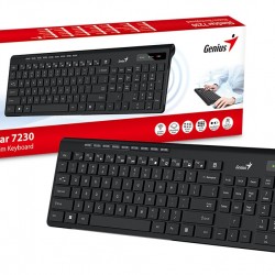 TASTATURA GENIUS wireless, multimedia, 104 taste + 12 taste multimedia, design ergonomic, USB, negru, 
