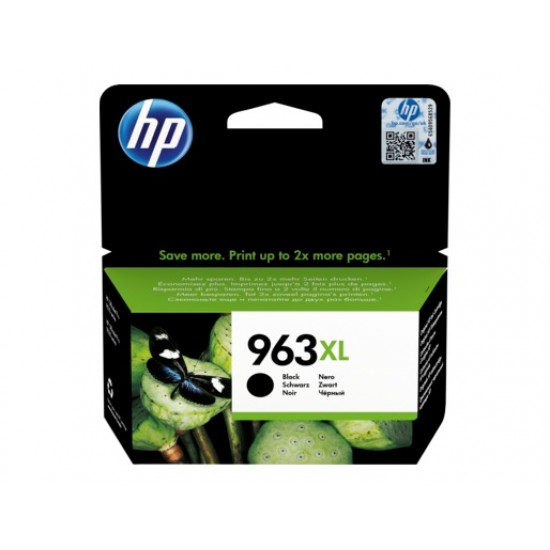 Cartus Cerneala Original HP Black, nr.963XL, pentru OfficeJet Pro 9010|9013|9014|9020|9023, 2K, (timbru verde 0.15 lei), 