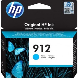 Cartus Cerneala Original HP Cyan, nr.912, pentru OfficeJet 8013|8023, 0.315K, (timbru verde 0.15 lei), 