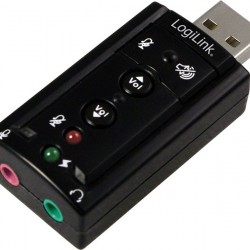 PLACA de SUNET Logilink, extern, 7.1, interfata USB 2.0, conectori 3.5 mm jack, 