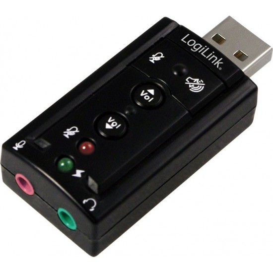 PLACA de SUNET Logilink, extern, 7.1, interfata USB 2.0, conectori 3.5 mm jack, 
