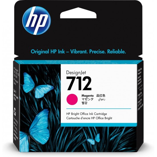 Cartus cerneala Original HP Magenta, nr.712, pentru DesignJet Studio 24|Studio 36|T230|T250|T630|T650, 38ml, (timbru verde 0.15 lei), 