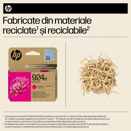 Cartus Cerneala Original HP Magenta, nr.924E, pentru OJ Pro 8122e|8132e, 0.8K, incl.TV 1.2 RON, 