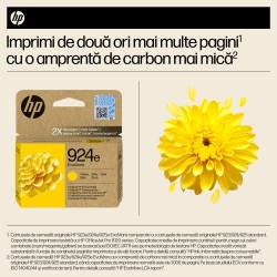 Cartus Cerneala Original HP Yellow, nr.924E, pentru OJ Pro 8122e|8132e, 0.8K, incl.TV 1.2 RON, 