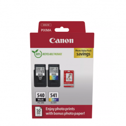 Combo-Pack Original Canon Black/Color, PG-540/CL-541 VALUE-PACK, pentru Pixma MG2150|MG2250|MG3150|MG3250|MG3550|MG3650|MG4150|MG4250|MX375|MX395|MX435|MX455|MX475,cu haretie Photo , (timbru verde 0.3 lei), 