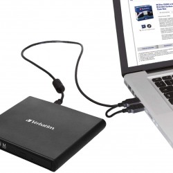 DVD-RW extern, VERBATIM, interfata USB 2.0, negru, 