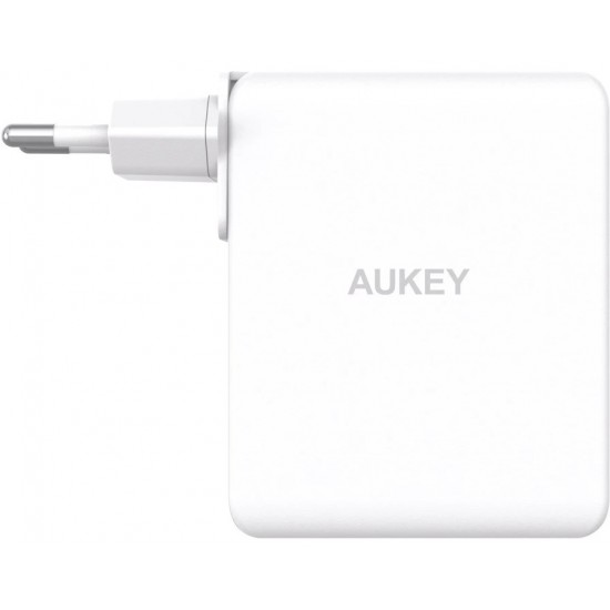 Alimentator retea Aukey, PA-B7O WH, 140W, fast charge, 2 x USB-C, 1 x USB-A, alb, 