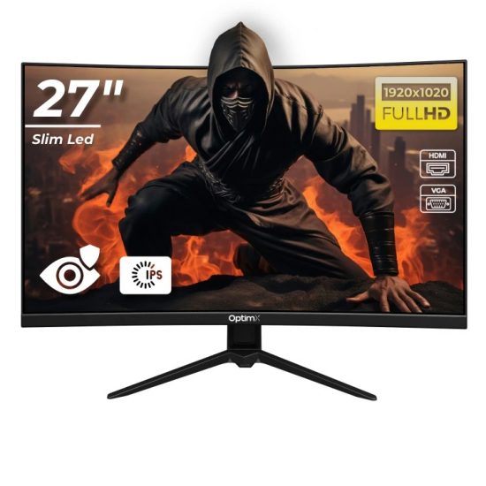 Monitor LED Gaming Curbat 27 inch OptimX MT27Y, Full HD,1920x1020, VGA, HDMI, Slim, NoFrame, LED 