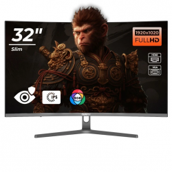 Monitor LED Gaming Curbat 32 inch OptimX MT32J, Full HD 1920x1020 VGA, HDMI, Slim, RGB Light 