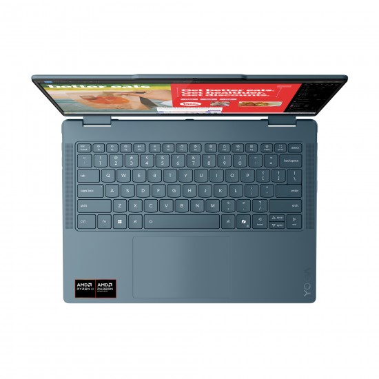 14 Yoga 7 2-in-1 14AKP10, WUXGA OLED Touch, Procesor AMD RyzenTM AI 5 340 (16M Cache, up to 4.8 GHz), 24GB LPDDR5X, 1TB SSD, AMD Radeon 840M, Win 11 Home, Tidal Teal, 3Yr Onsite Premium Care 