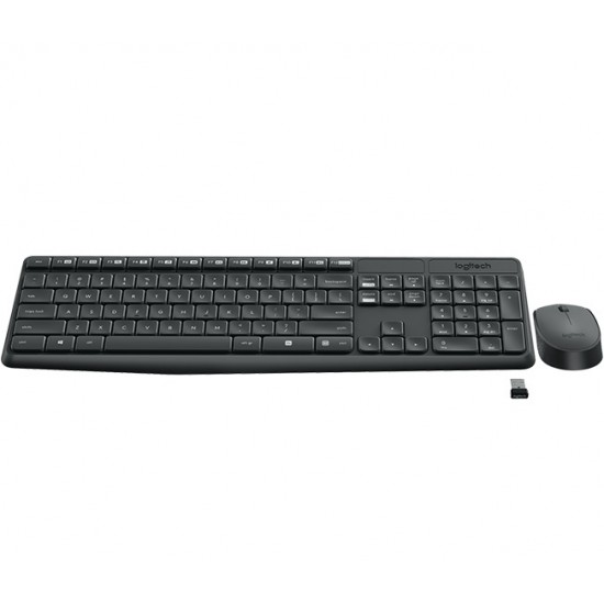 KIT wireless LOGITECH, tastatura wireless multimedia + mouse wireless 3 butoane, black, 